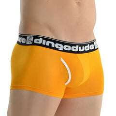 Bright orange dingodude bamboo fibre men’s boxer briefs with black elastic waistband size l dd02or