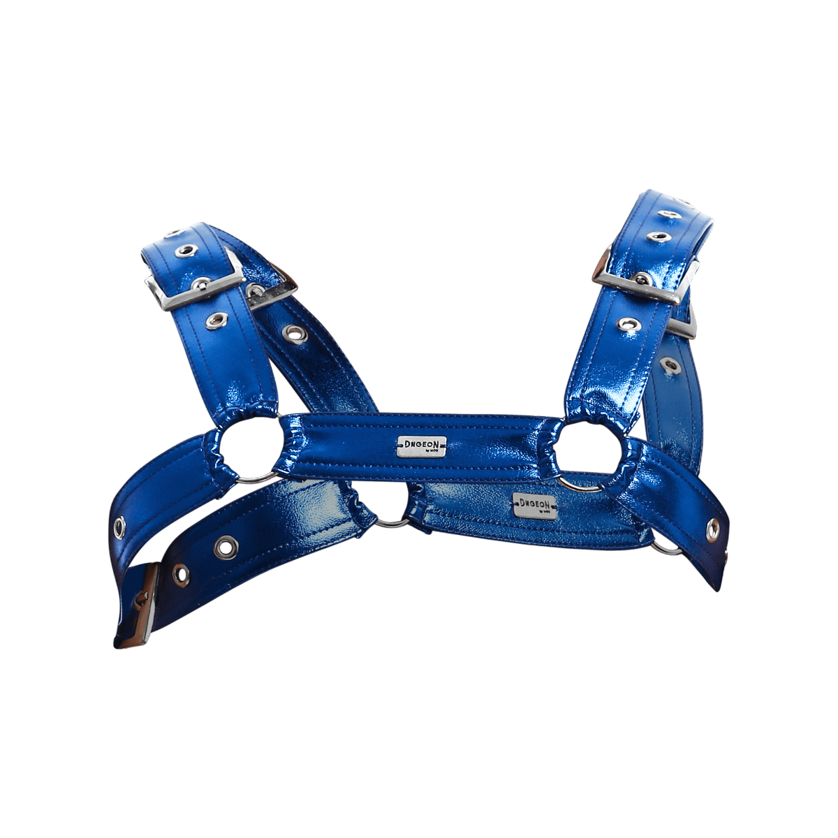 Mens Faux Leather Harness Metallic