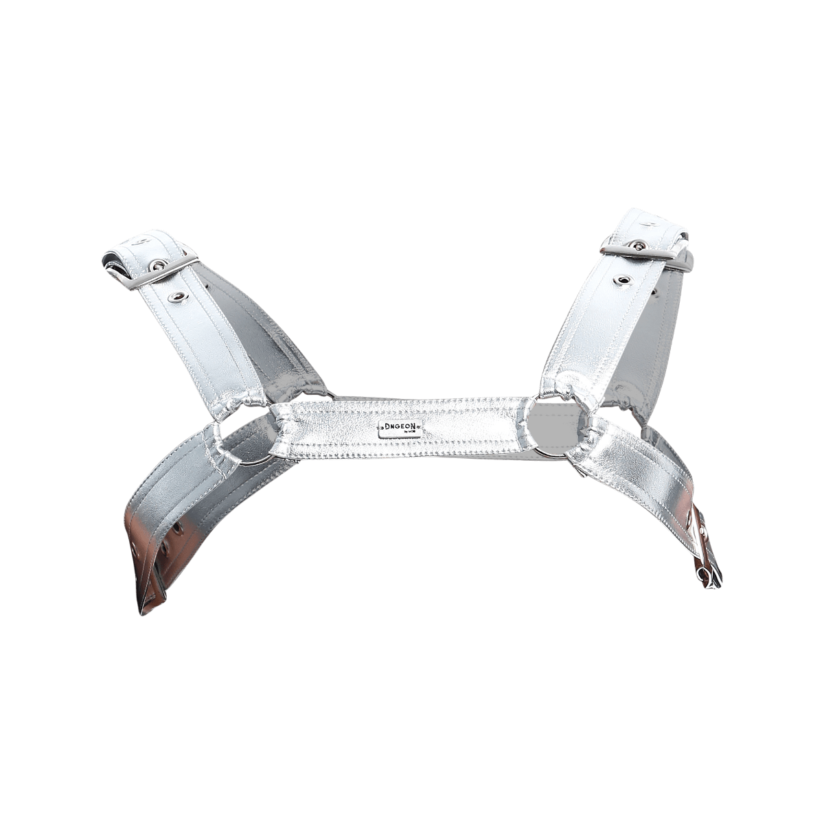 Mens Faux Leather Harness Metallic