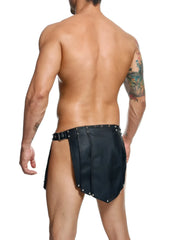 Dngeon Roman skirt black leather shorts with silver studs and belt buckle at the waist new colors