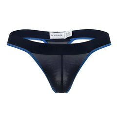 Navy doreanse 1012-nvy borderline thong featuring black and blue sheer mesh front panel design
