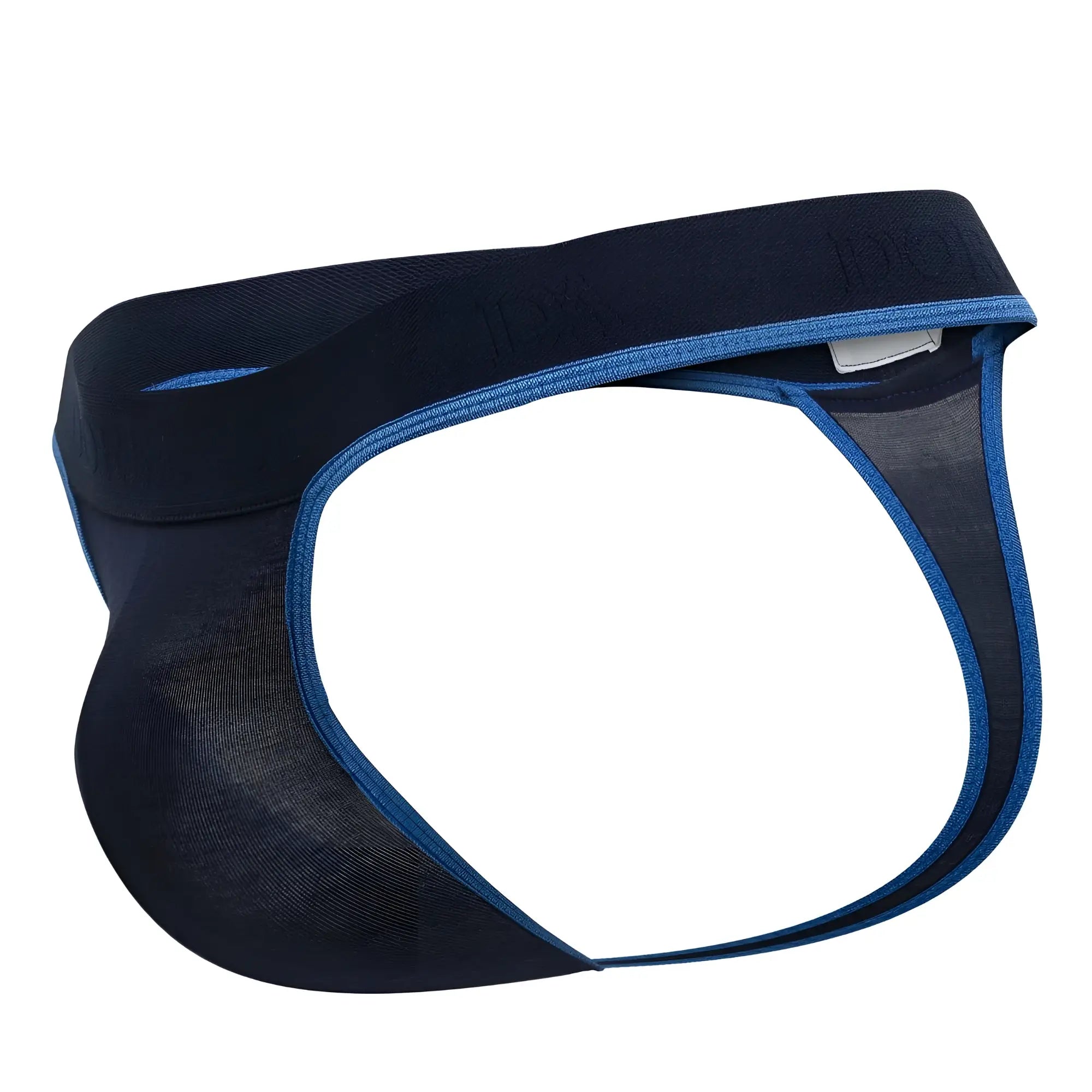 Doreanse 1012-NVY Borderline thongs in navy with navy and royal blue mesh briefs and a supportive waistband