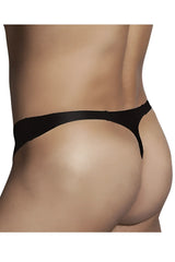 Doreanse 1280-BLK black thong made of smooth stretchy fabric with a sleek minimalist design shown from the back side