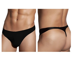 Black doreanse 1280-BLK hang-loose thong underwear with smooth seamless design and comfortable fit