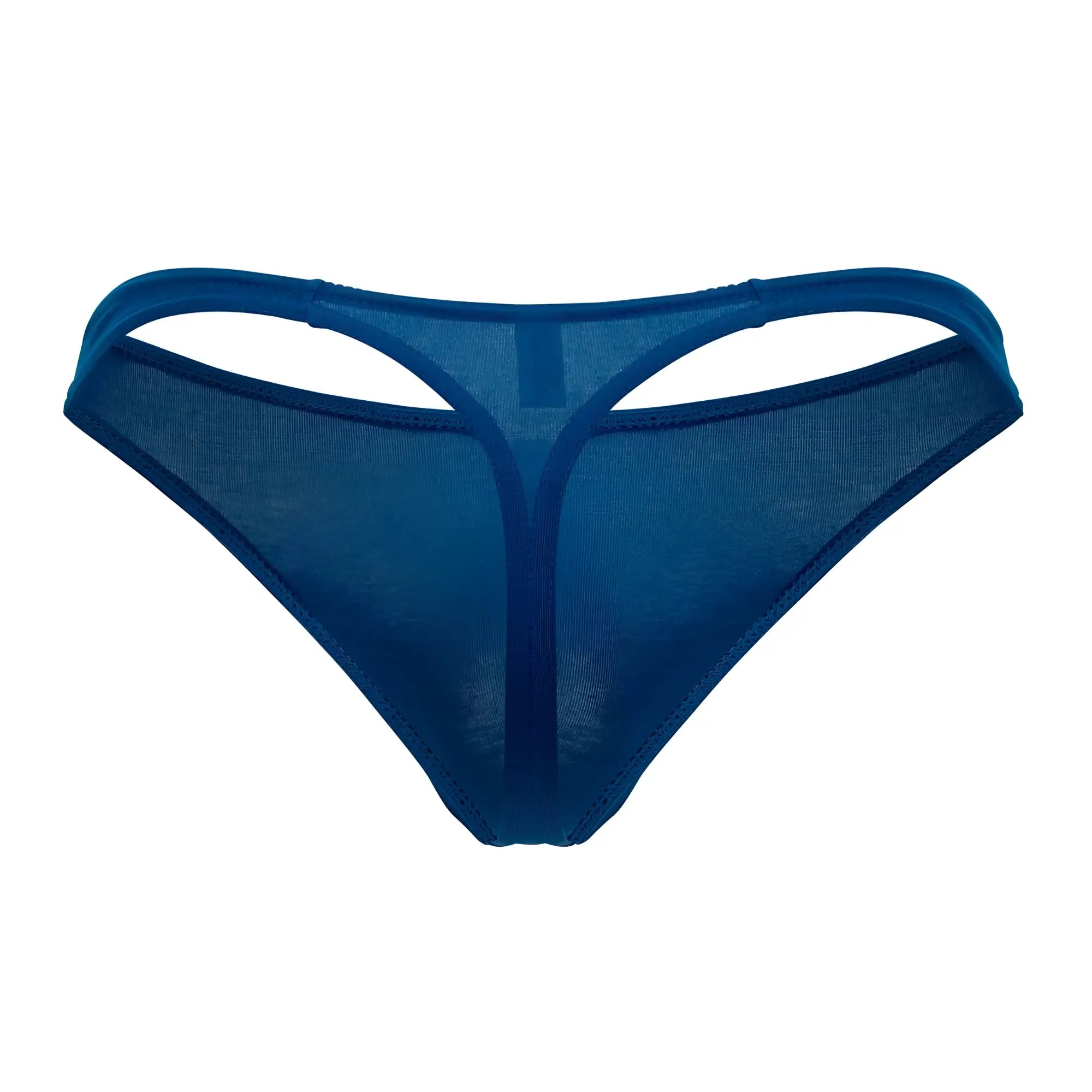 Sheer navy blue doreanse 1280-blu hang-loose thong made of fine mesh fabric with reinforced elastic bands