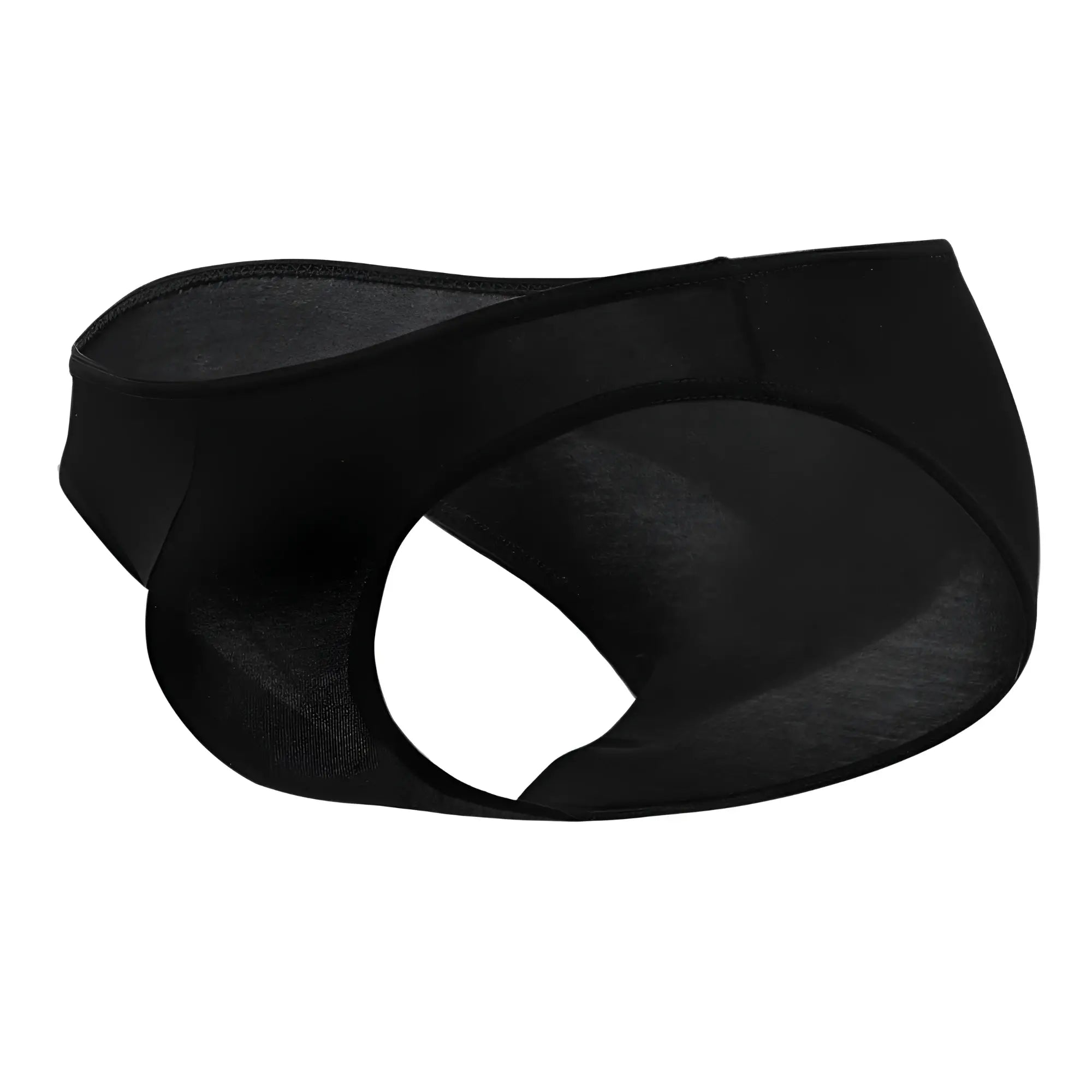 Black seamless form-fitting doreanse 1281 blk hang-loose bikini brief with smooth stretchy fabric open-back design shown