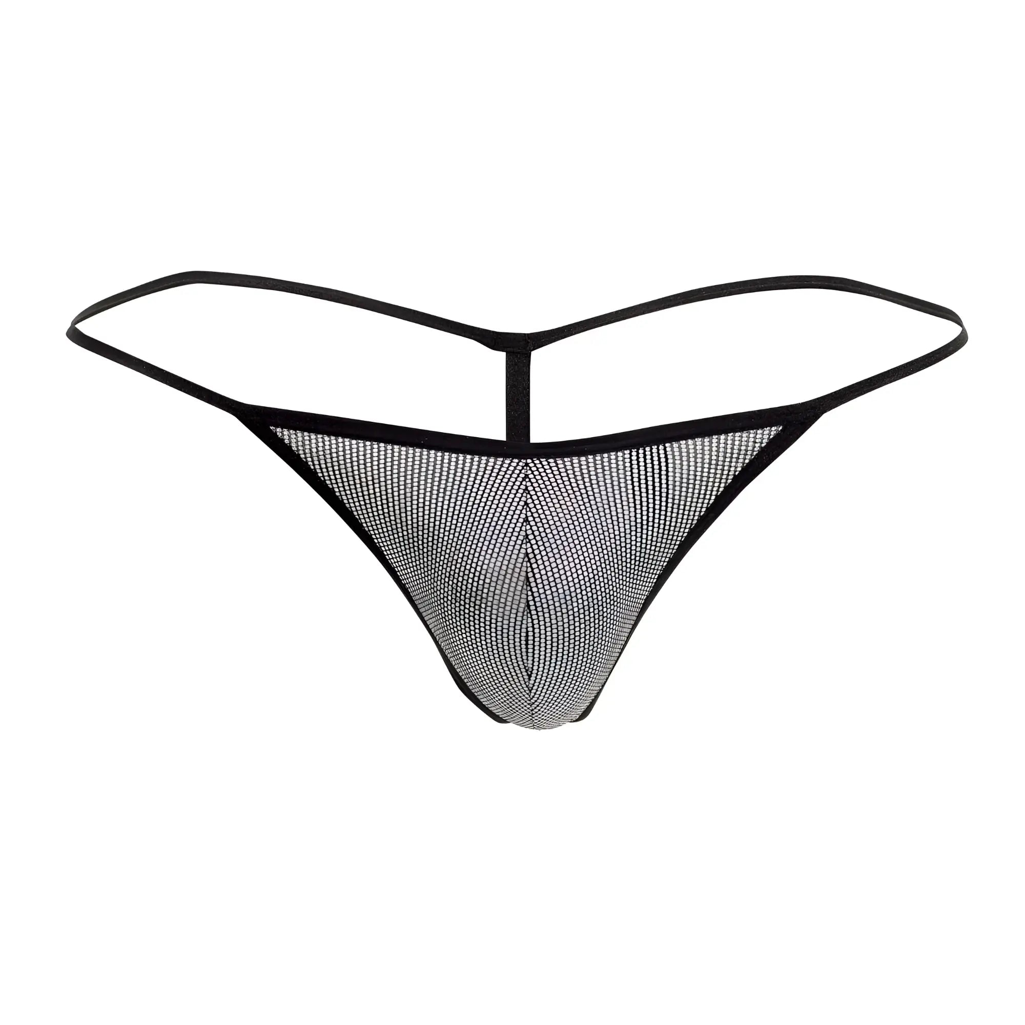 Black mesh thong with sleek minimalist design and thin elastic straps from doreanse 1300-clb disco thongs color circuit
