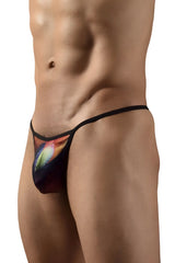 Black mesh thong with vibrant rainbow gradient design from doreanse 1300-phx disco thongs color phoenix collection