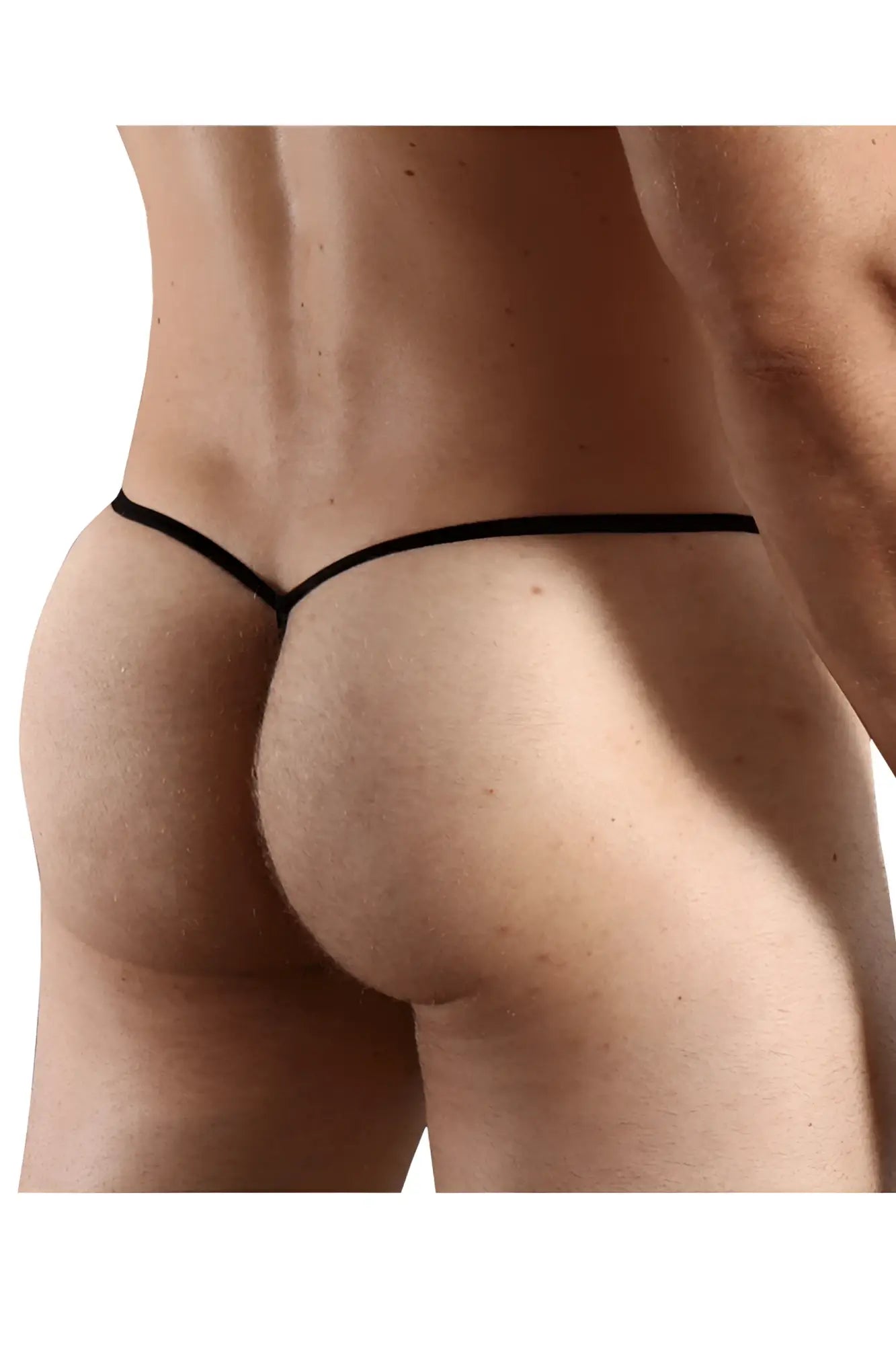 Doreanse 1306-red mesh g-string thong in red with thin smooth fabric waistband shown from the back side