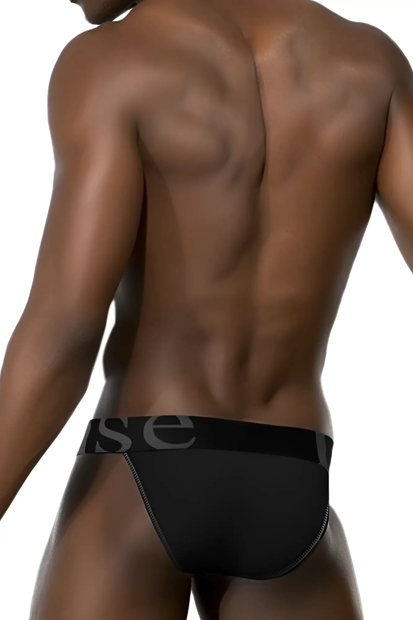 Black athletic briefs doreanse 1313-blk ribbed micromodal bikini with sleek fit and gray logo on waistband