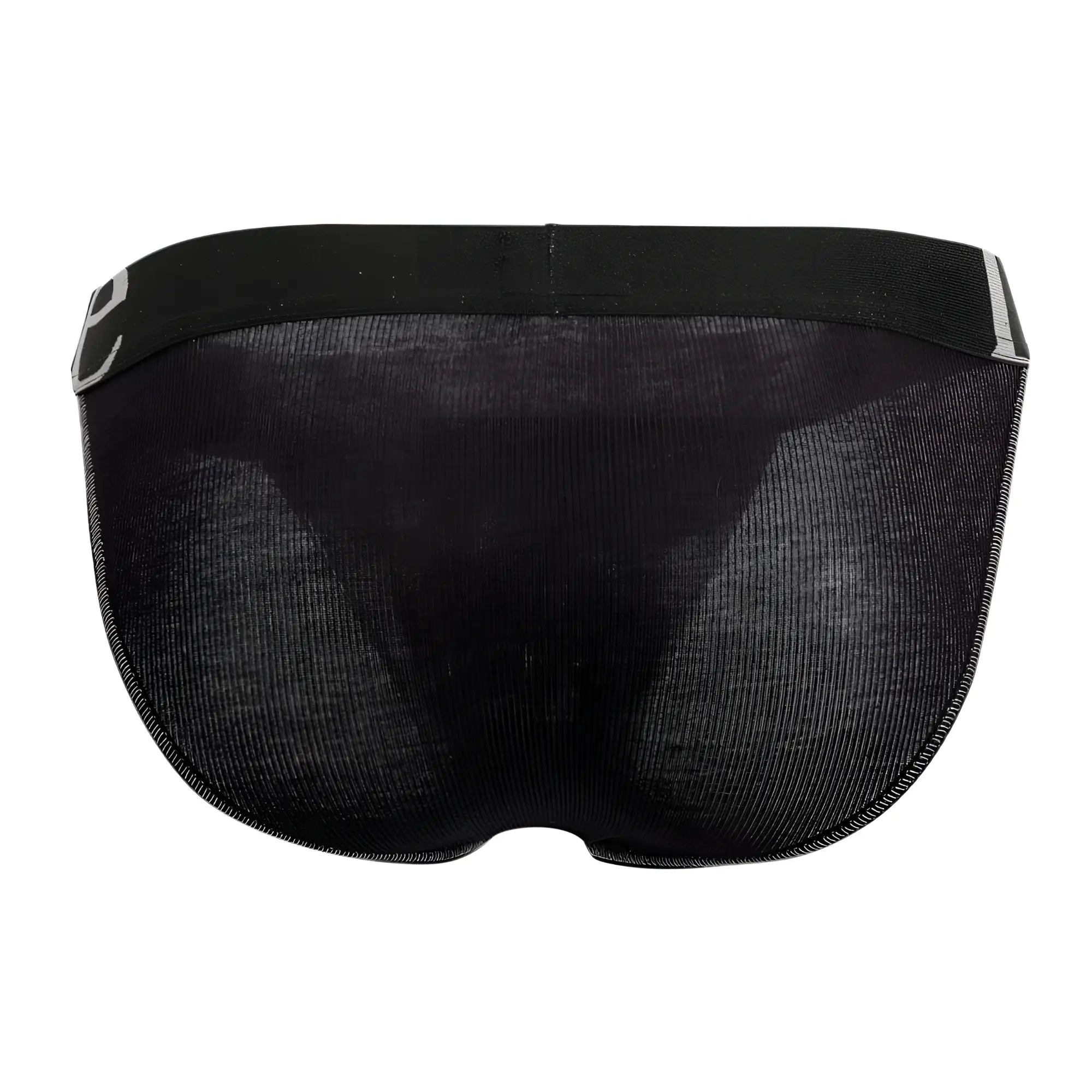Black mesh briefs with solid black elastic waistband and subtle gray trim doreanse 1313-blk ribbed micromodal bikini black