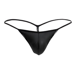 Black sheer mesh thong with thin elastic straps and subtle dorian logo edges doreanse 1326-sbk flashy g-string