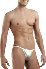 Silver metallic snake-patterned thong g-string by Doreanse 1326-SLV showcasing flashy design and sleek fit