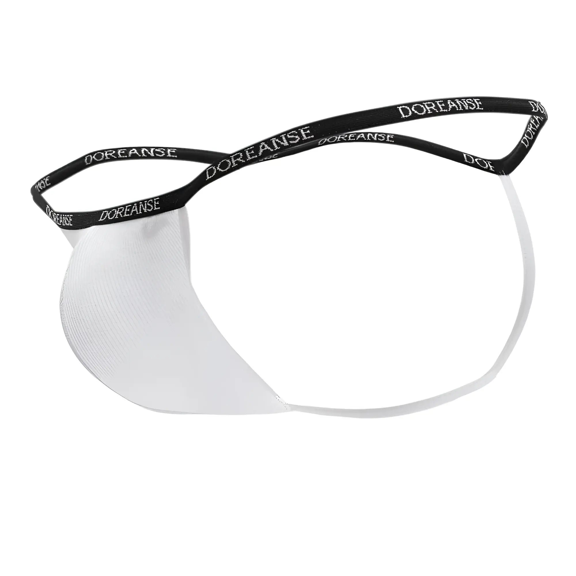 White doreanse 1330-wht ribbed modal jockstrap with black elastic waistband featuring doreanse lettering