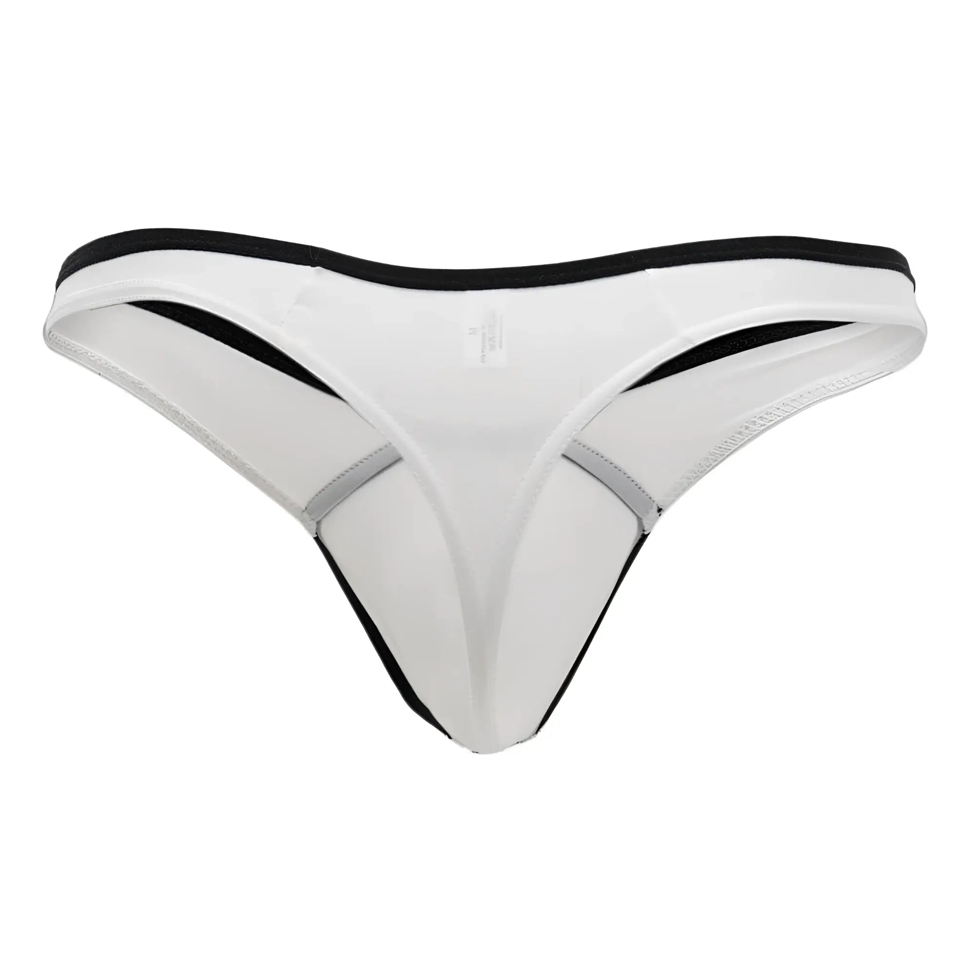 Doreanse 1332-WHT loop thong in white with sleek black and gray trim featuring a minimalist design