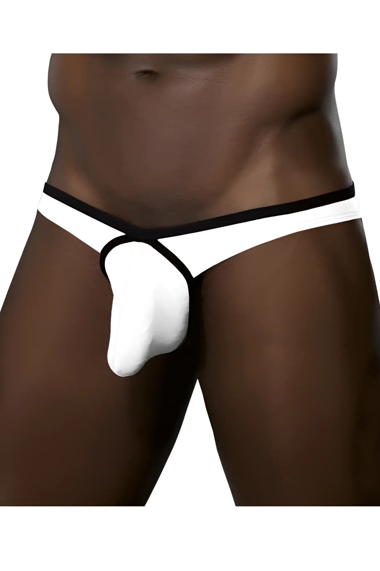 Doreanse 1332-wht loop thong in white with black accents features a supportive molded design for comfort and style
