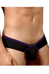 Black and purple doreanse 1377-blk boost cheeky brief with sleek form-fitting design for men