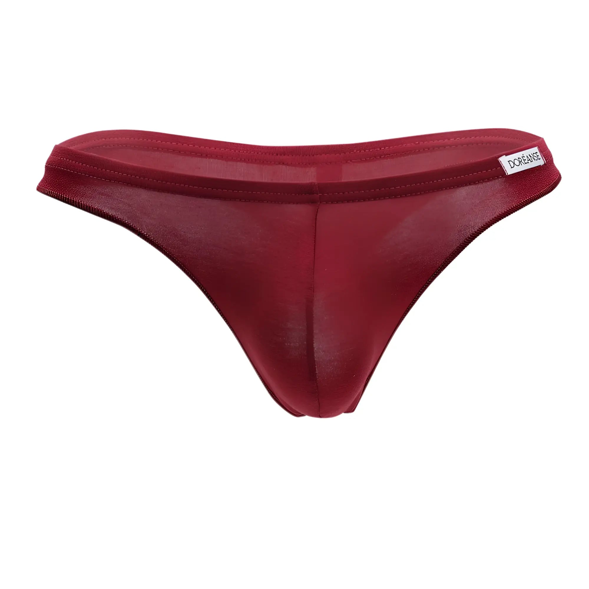 A bordeaux doreanse 1392-brd euro thong made of smooth stretchy fabric with subtle sheen and minimalist design