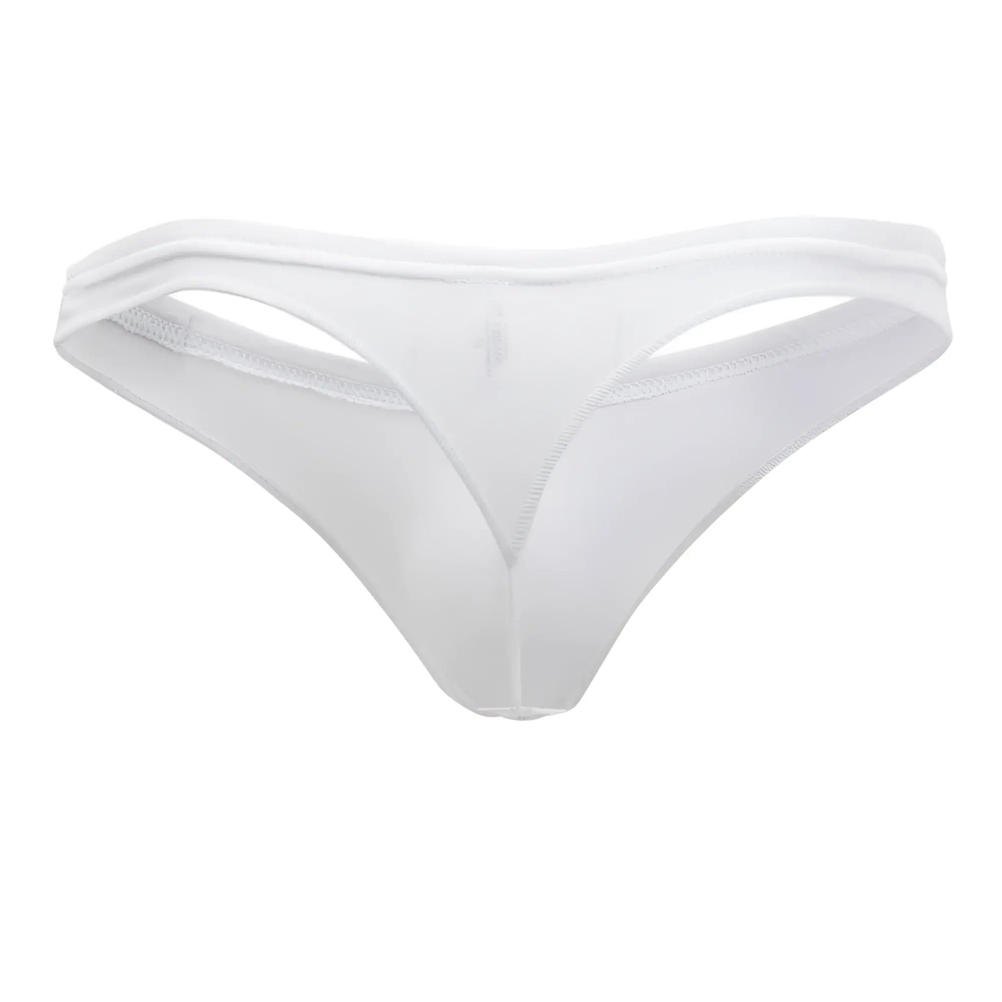 White doreanse 1392-wht euro thong made of smooth stretchy fabric with seamless minimalist design shown from the back