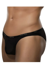 Black doreanse 1395-blk aire bikini briefs with smooth form-fitting design and subtle white waistband branding