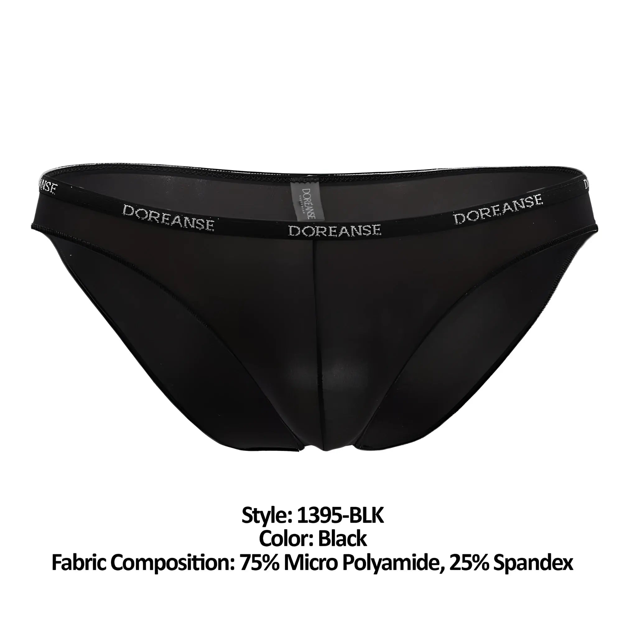 Black doreanse 1395-blk aire bikini briefs made of 75 percent micro polyamide and 25 percent spandex