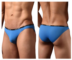 Blue doreanse briefs with a black elastic waistband featuring white doreanse branding in cobalt blue color