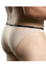 Beige dolce gabbana briefs with a black elastic waistband featuring white logo lettering in doreanse 1395-tan aire bikini style