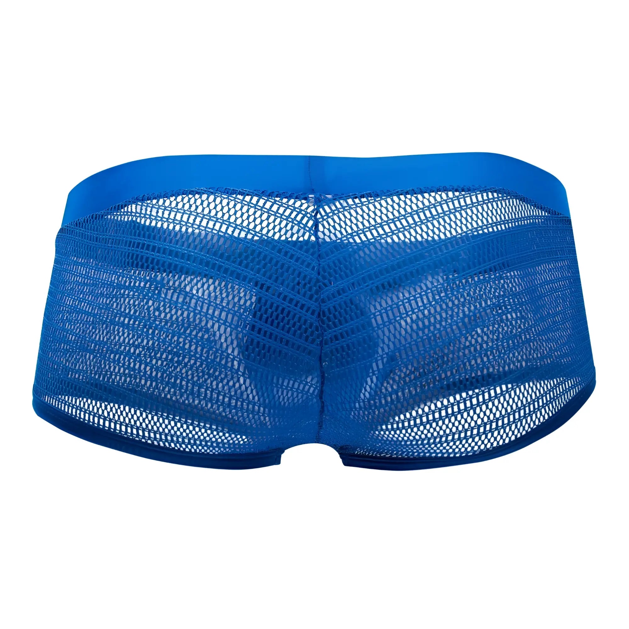 Doreanse 1588-BLU mesh trunk in bright blue with a solid fabric waistband and breathable mesh briefs design