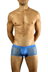 Doreanse 1588-blu mesh trunk in blue featuring a solid front panel and breathable mesh fabric for comfort