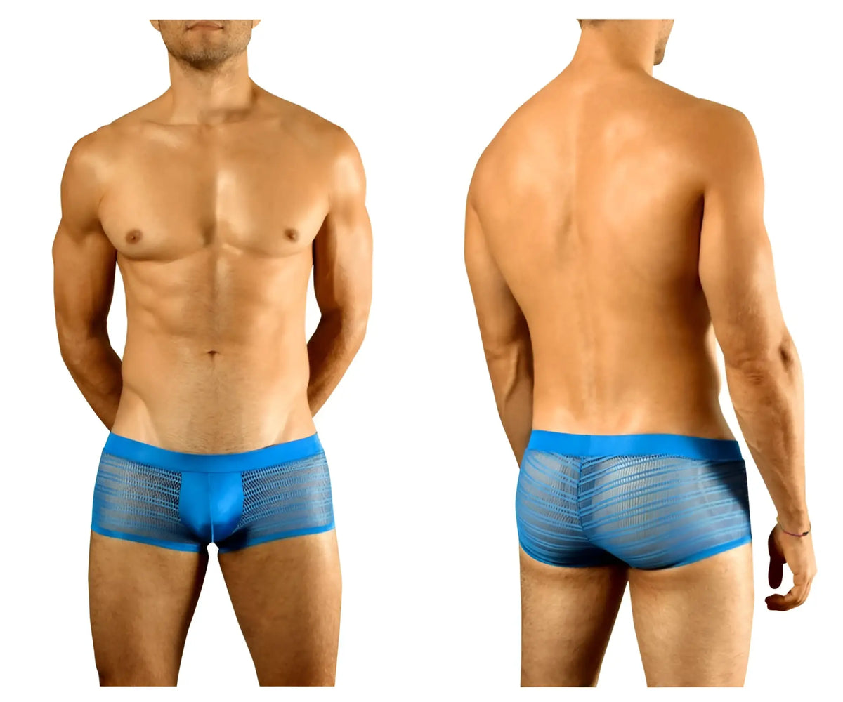 Doreanse 1588 blu blue mesh briefs with solid blue waistband breathable lightweight men’s underwear trunk