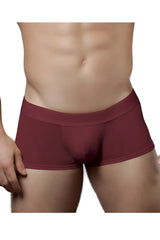 Doreanse 1760-BRD low-rise trunk in bordeaux with smooth, form-fitting fabric and elastic waistband for men
