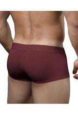 Maroon doreanse 1760-brd low-rise trunk briefs with smooth form-fitting fabric and subtle waistband logo