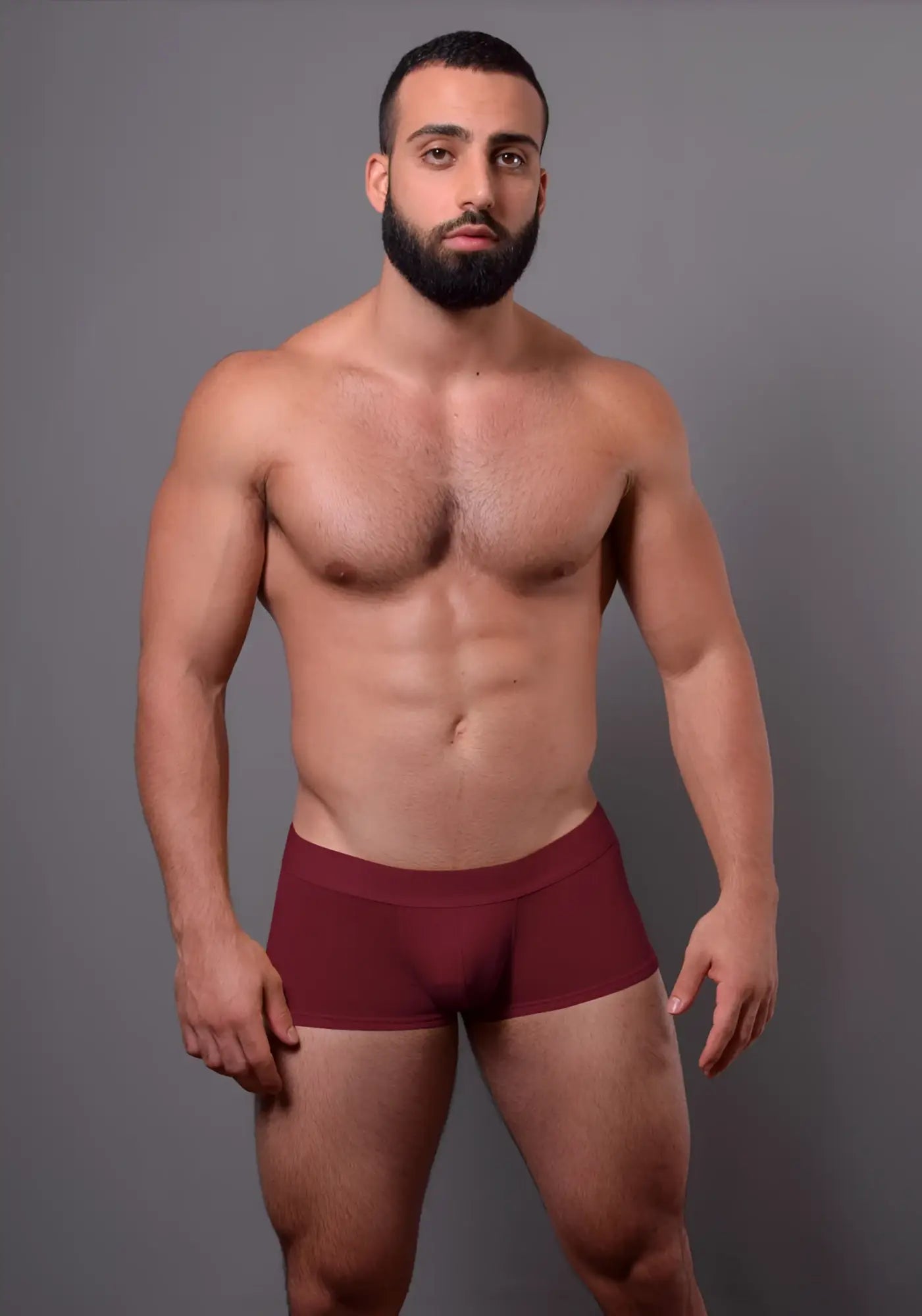 Maroon doreanse 1760-brd low-rise trunk with smooth fitted design in bordeaux color for comfortable wear