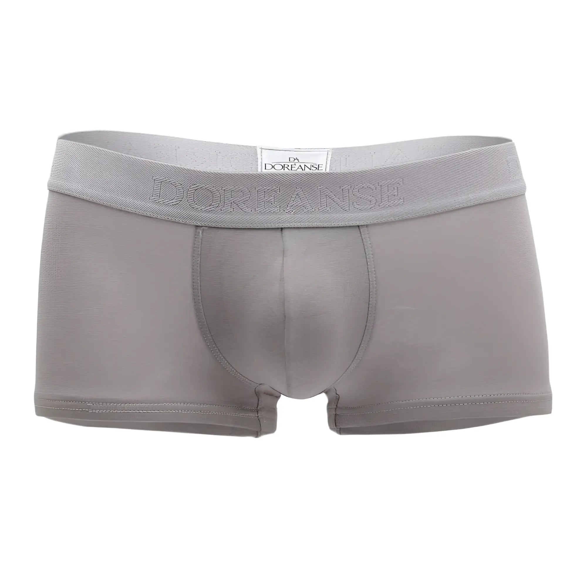 Gray doreanse 1760-gry low-rise men’s briefs with textured waistband and subtle brand embroidery