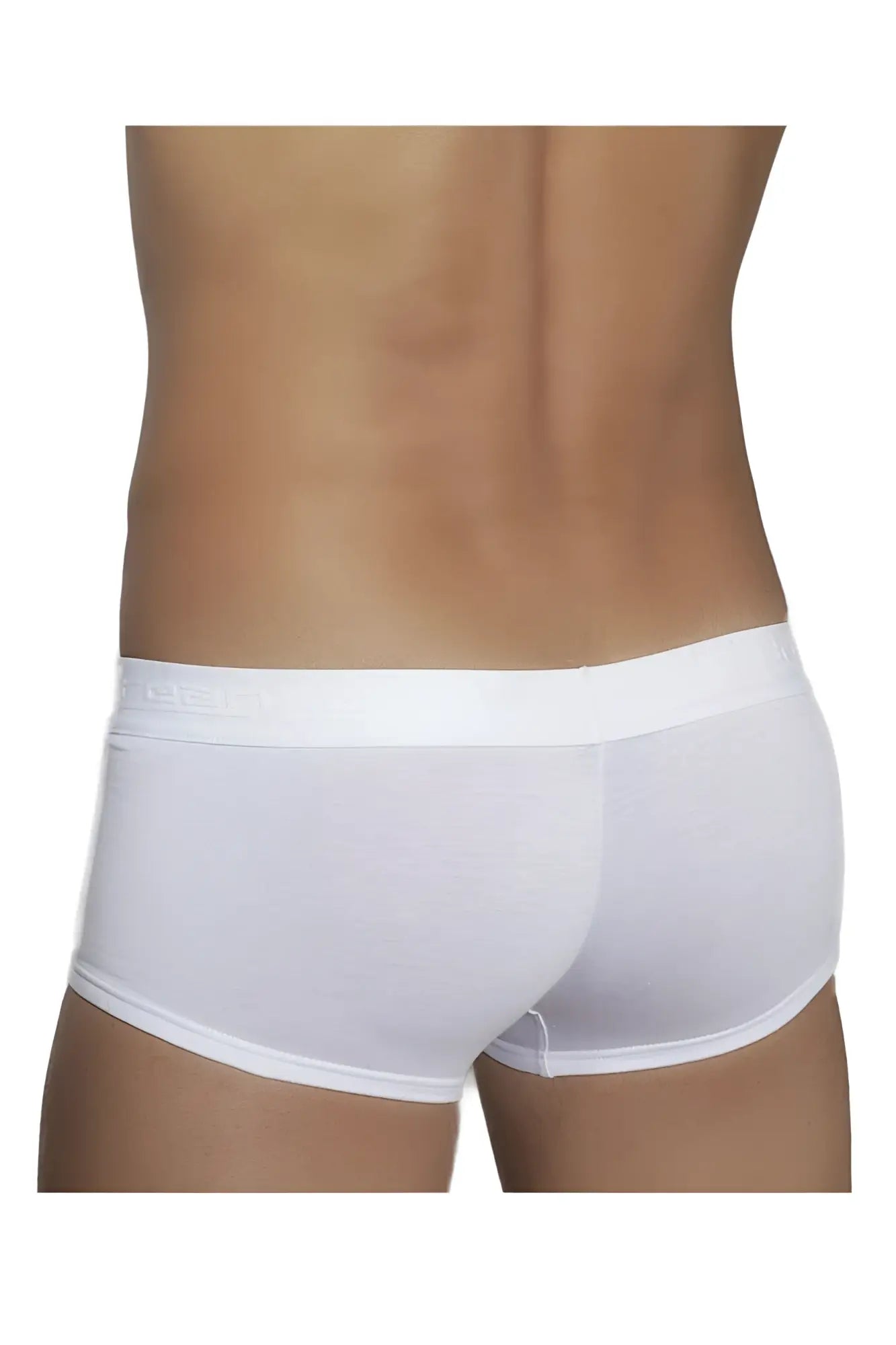 Doreanse 1760-WHT white low-rise trunk briefs with smooth form-fitting design and subtle logo on waistband