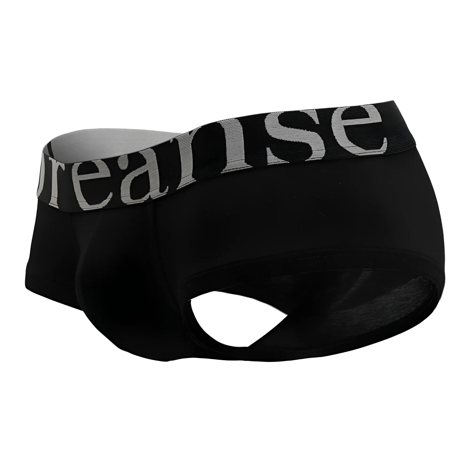 Black doreanse 1779-blk pouch mini trunk briefs with gray reanise logo on waistband for comfortable wear