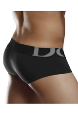 Black doreanse 1779-blk pouch mini trunk briefs with gray do logo on waistband in soft cotton material