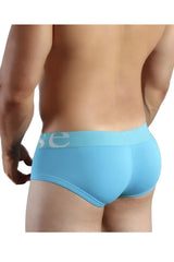 Light blue Doreanse 1779-TRQ pouch mini trunk briefs with matching elastic waistband and white partial brand logo se