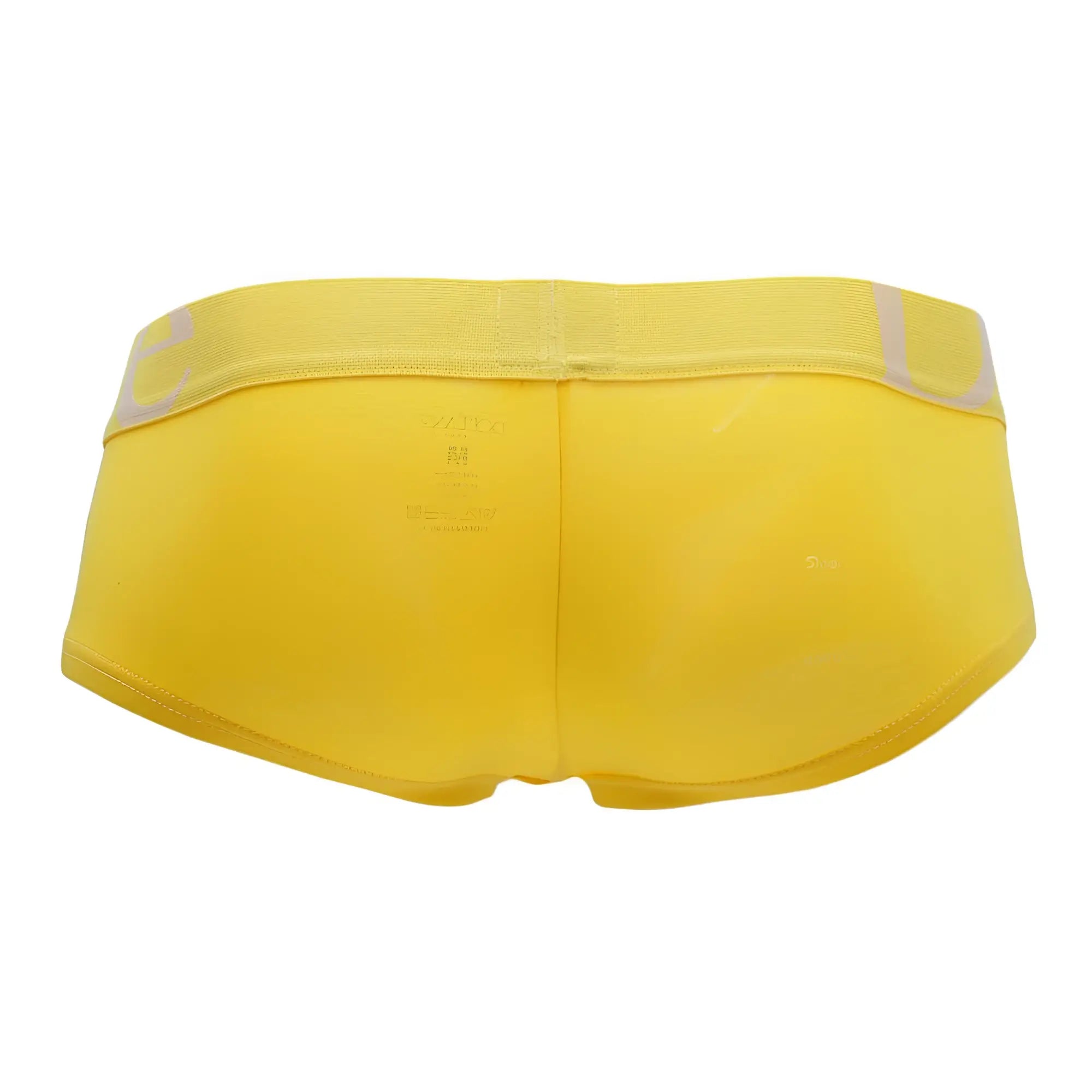 Doreanse 1779-YLW bright yellow men’s pouch mini trunk with matching elastic waistband and subtle gray lettering