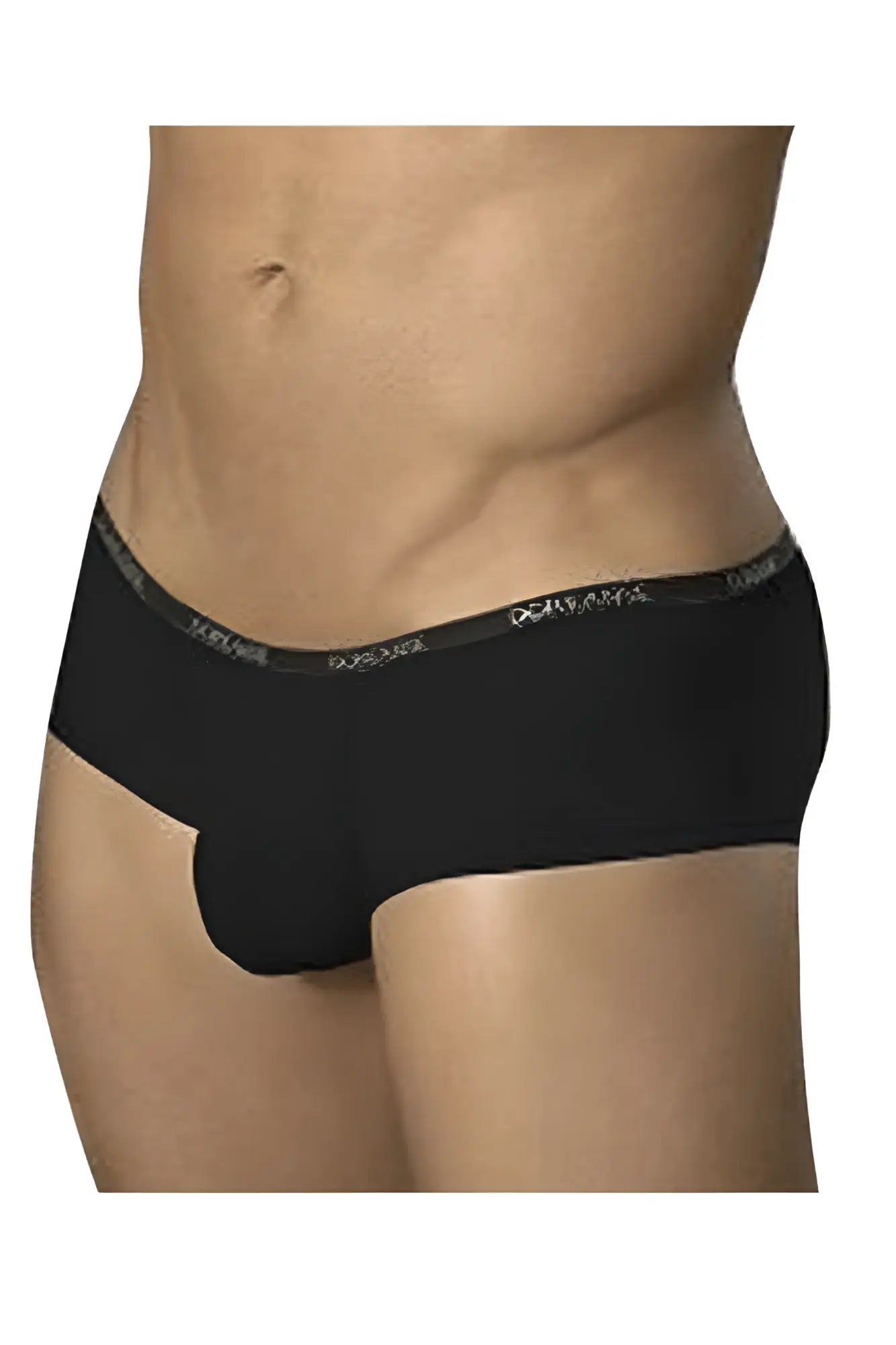Doreanse 1781-BLK naked mini trunk black briefs with subtle white logo waistband for comfortable everyday wear