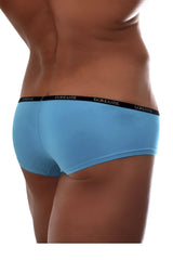 Light blue doreanse 1781-trq naked mini trunk briefs with black elastic waistband and white brand lettering