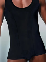 Doreanse wide neck tank bodysuit black 3010 size S with form-fitting design rounded neckline and subtle seam detailing