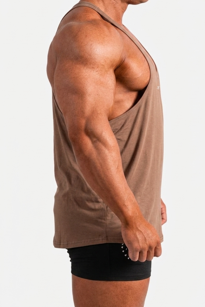 Jed North Herren Klassisches Bodybuilding Racerback Stringer - Walnussbraun