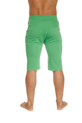 Eco-track short bamboo green athletic shorts with snug elastic waistband and smooth bamboo fabric for active wear