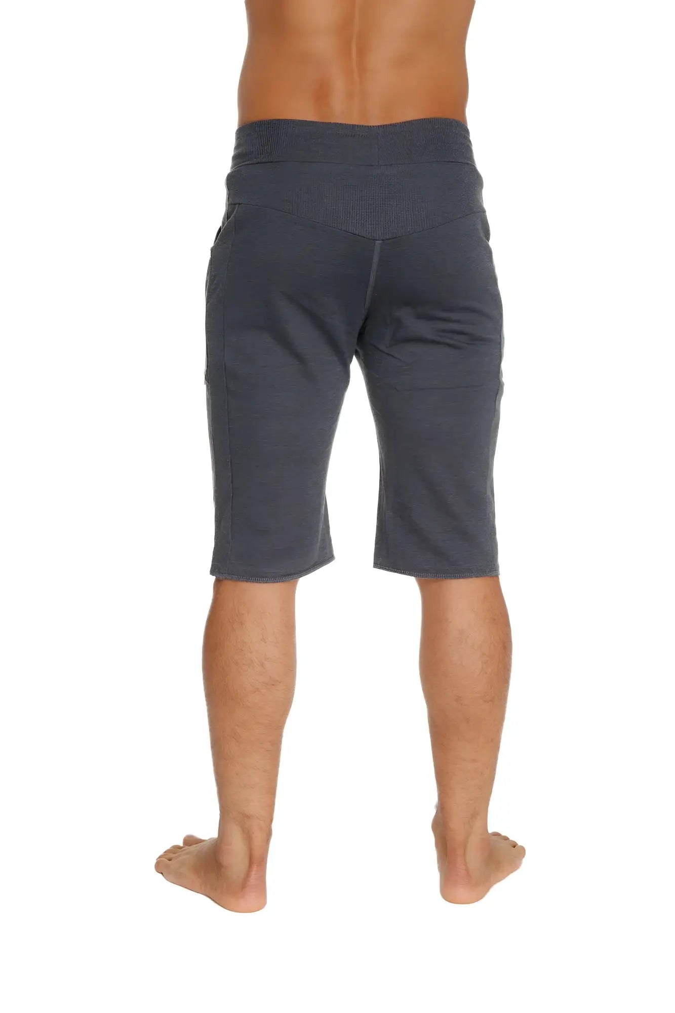 Eco-track short charcoal in dark gray soft fabric with a relaxed fit and subtle side pockets for casual wear