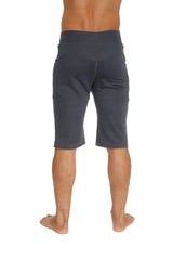Eco-track short charcoal in dark gray soft fabric with a relaxed fit and subtle side pockets for casual wear