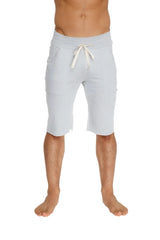 Eco-track short heather grey light gray soft textured shorts with drawstring waist and side pockets