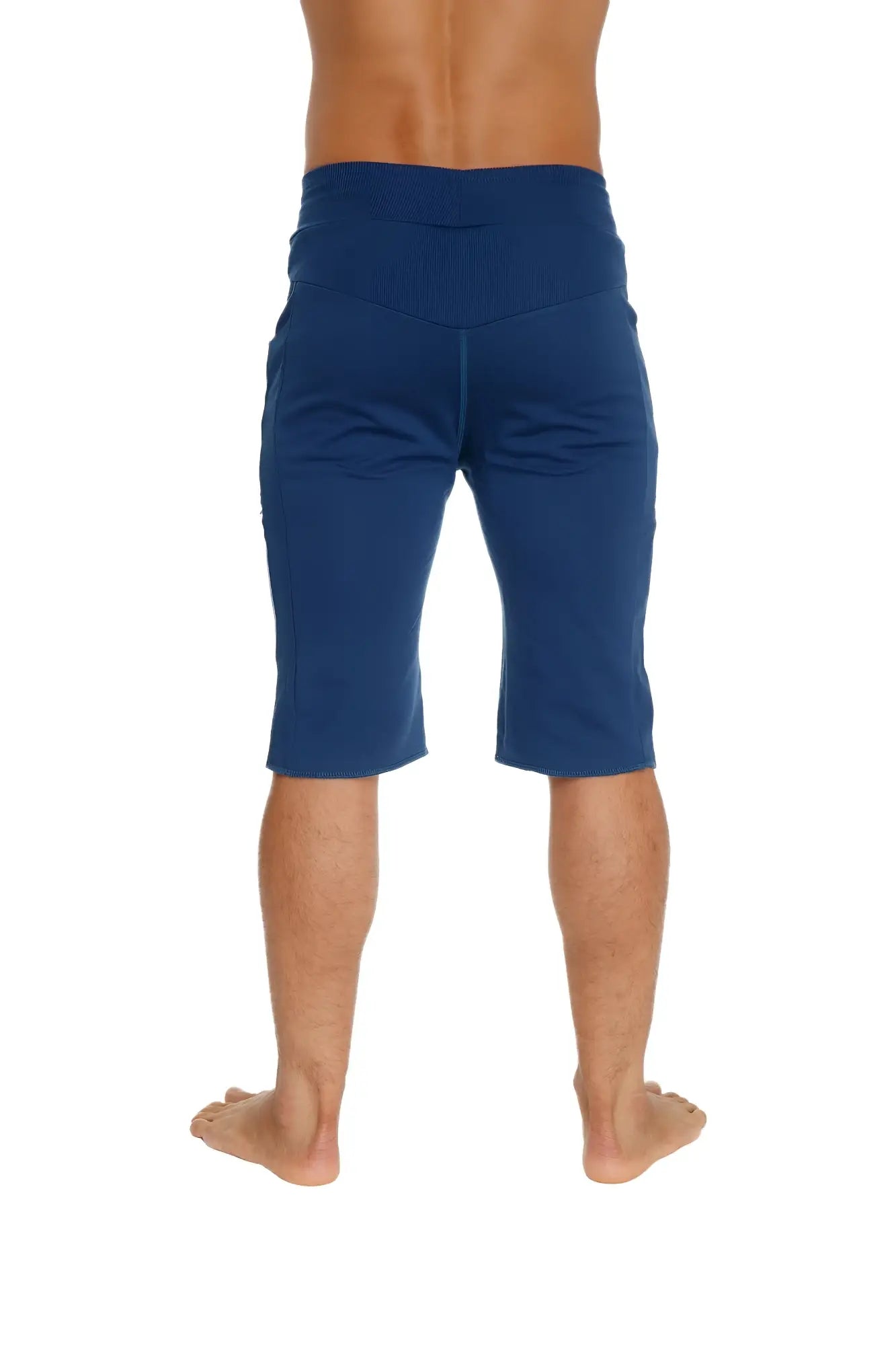 Eco-track short royal blue high-waisted navy blue athletic shorts with subtle side pockets for active wear