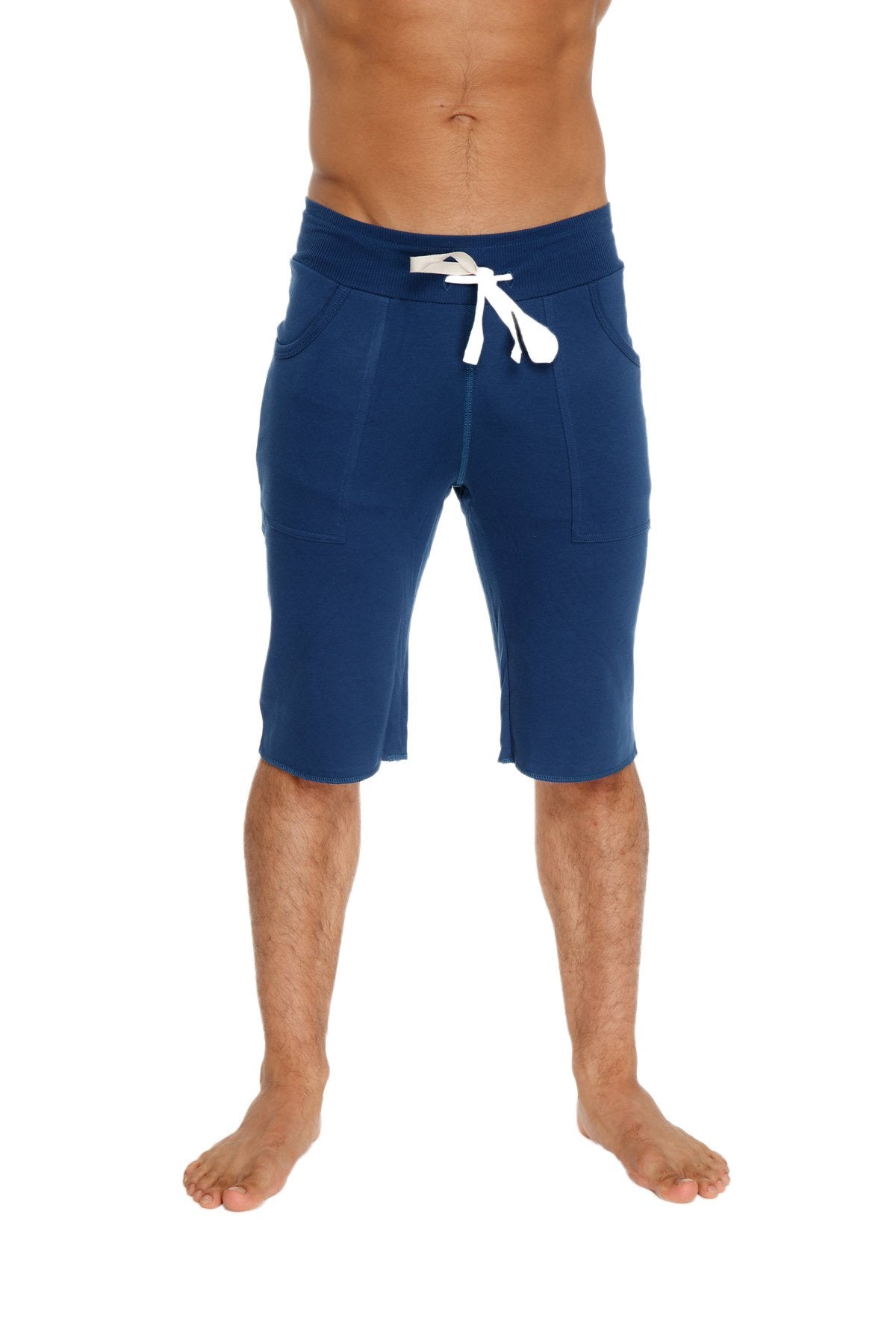 Eco-track short royal blue navy blue athletic shorts with white drawstring and side pockets for active use