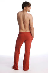 Red loose-fitting eco-track and yoga sweat pant cinnabar with straight-leg cut and elastic waistband for comfort